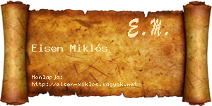 Eisen Miklós névjegykártya