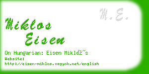 miklos eisen business card